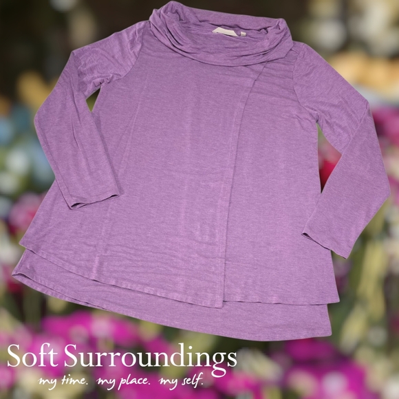 Soft Surroundings Tops - Soft Surroundings‎ Lisabetta Cowl Neck Tunic Top Grape Heather Purple L